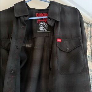 DIXXON Men's Black and Red Plaid Shirt Jacket